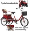 SDFhNest Folding Elderly Rickshaw Pedal Tricycle with Rear seat,20inch Passenger Trike,6 Variable - Image 8