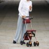 MYIME Walker Indoor Adult Rollator Walker with Seat, 4 Wheels Portable Walking Aids Foldable, - Image 3