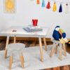 ACEssentials Beech Wood Dipped Kids Table and Stools, 18.9" x 31.4" x 23.6", Gray (3 Piece Set) - Image 8