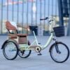 SDFhNest Folding Elderly Rickshaw Pedal Tricycle with Rear seat,20inch Passenger Trike,6 Variable - Image 3