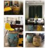 KAFELE Hand-Painted Drum Stool Contains Drum Stick + Drum Pad Round Stool/Low Stool/Dressing Stool - Image 7