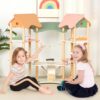 Costzon Wooden Dollhouse for Kids, 3-Story Luxury Doll House with 32 Pieces Furniture Accessories, 7 - Image 8