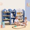TONGSH Book Storage Rack Toy Boxes and Storage Unit with Anti-toppling Device 4-Tier Toy Shelf - Image 3