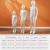 White Mannequin No Face, Full Body Kids Mannequin Dress Form Adjustable for Boys & Girls, Plastic - Image 3