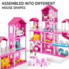 TEMI Villa Toy for 3 4 5 6 Year Old Girls - 4 Storeys 10 Rooms Villa Playset with 2 Doll Toy - Image 6