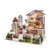 SXPC Kids Toys Diy Dollhouse Assemble Wooden Miniatures Doll House Furniture Miniature Dollhouse - Image 3