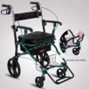MYIME Rollators 4 Wheel With Seat And Basket, Aluminium Four Wheeled Rollator Walking Aid Brakes and - Image 4
