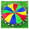 Rainbow Play Parachute Portable outdoor Games parachute, Kindergarten kids color perception physical - Image 2